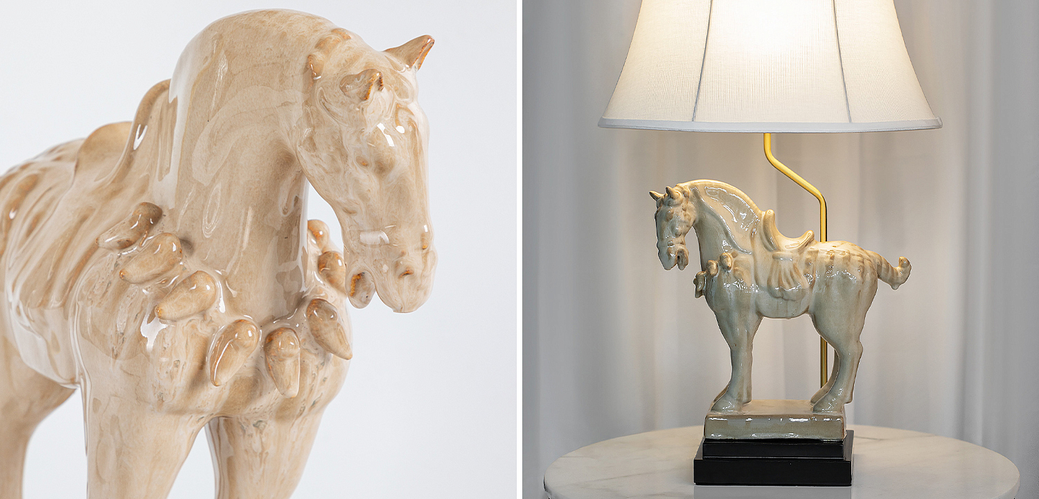 Настольная лампа Dynasty Tang Horse Sculpture Lampshade Настольная лампа Dynasty Tang Horse Sculpture Lampshade - Loft-Concept в Липецке
