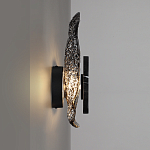 Бра с волнообразным стеклянным плафоном и вставкой из мрамора Liquid Stone варинант исполнения - 12 | Loft Concept в Липецке