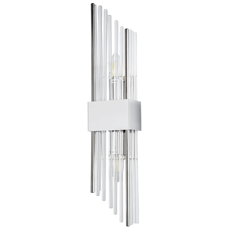 Бра с декором в виде хрустальных трубочек Nembus Chrome Glass Wall Lamp Хром Прозрачное Стекло Бра с декором в виде хрустальных трубочек Nembus Chrome Glass Wall Lamp Хром Прозрачное Стекло в Липецке | Loft Concept