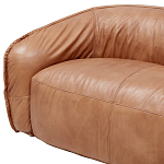 Трехместный диван с кожаной обивкой коричневый Coste Leather Sofa варинант исполнения - 5 | Loft Concept в Липецке