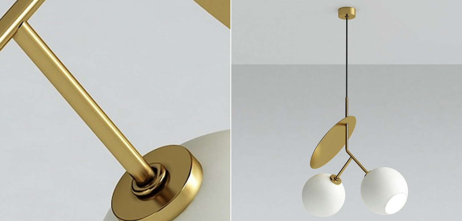 Подвесной светильник Cherry Pendant Double Gold Подвесной светильник Cherry Pendant Double Gold - Loft-Concept в Липецке