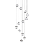 Люстра каскадная с прозрачными шарообразными плафонами Crystal Globule варинант исполнения - 1 | Loft Concept в Липецке