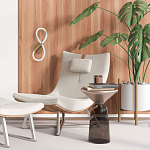 Бра с белым плафоном в форме восьмерки и круглым основанием Luke Lampco Tracer Lamp варинант исполнения - 6 | Loft Concept в Липецке