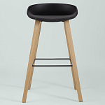 Барный стул на ножках из натурального дерева Boras Black варинант исполнения - 3 | Loft Concept в Липецке