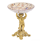 Чаша с цветочным орнаментом на ножке в виде бронзового ангела Eden Garden варинант исполнения - 1 | Loft Concept в Липецке