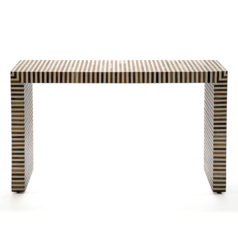 Консоль Дизайнерская Stripes Console Beige ivory ( слоновая кость ) Коричневый в Липецке | Loft Concept 