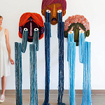 Вязаный Арт-Объект на стену из трех элементов Triptych варинант исполнения - 2 | Loft Concept в Липецке