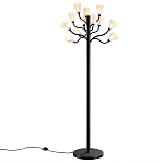 Торшер с плафонами из белых фарфоровых цветов на изогнутых ветвях Floralis варинант исполнения - 3 | Loft Concept в Липецке