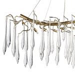 Линейная люстра с хрустальными подвесками в виде капель Droplet Crystal Gold Linear Chandelier 12 варинант исполнения - 2 | Loft Concept в Липецке