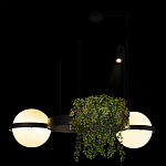 Подвесной светильник с 2-мя шарообразными плафонами и цилиндрическим спотом Light of Еyes варинант исполнения - 5 | Loft Concept в Липецке