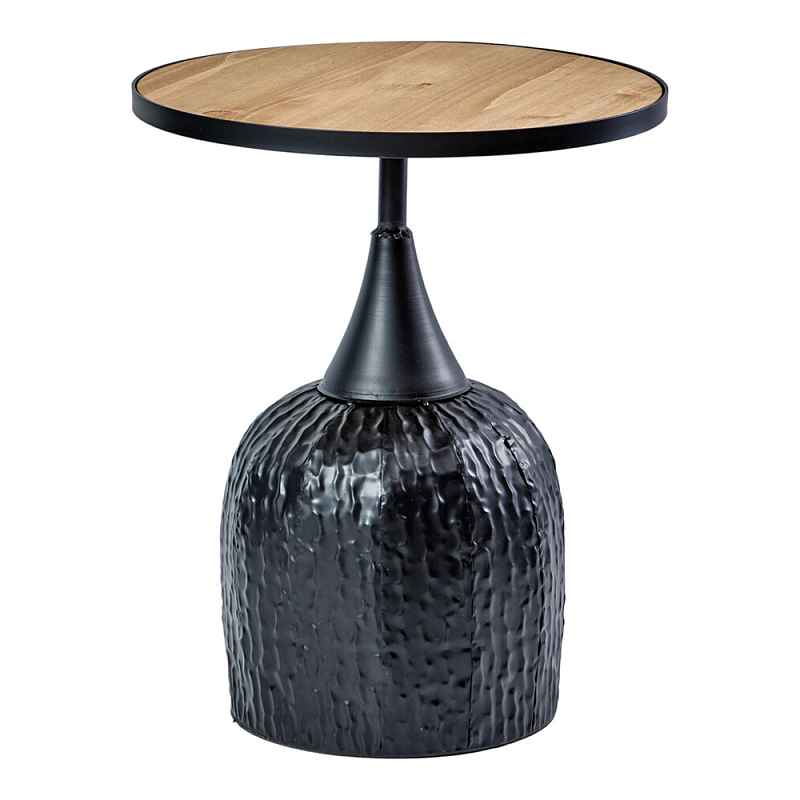 Приставной столик с факутрным черным основанием Ethiopia Кремовый Черный в Липецке | Loft Concept 