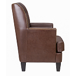 Кресло из натуральной кожи c мягкими подлокотниками на 4-х деревянных ножках из массива бука Joseph Armchair brown варинант исполнения - 2 | Loft Concept в Липецке
