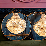 Зеркало настенное в раме золотого цвета с декором птица на ветке Mirror Portal варинант исполнения - 3 | Loft Concept в Липецке