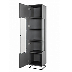 Шкаф-витрина цвета графит с полками и стеклянной дверью Strict Lines варинант исполнения - 3 | Loft Concept в Липецке