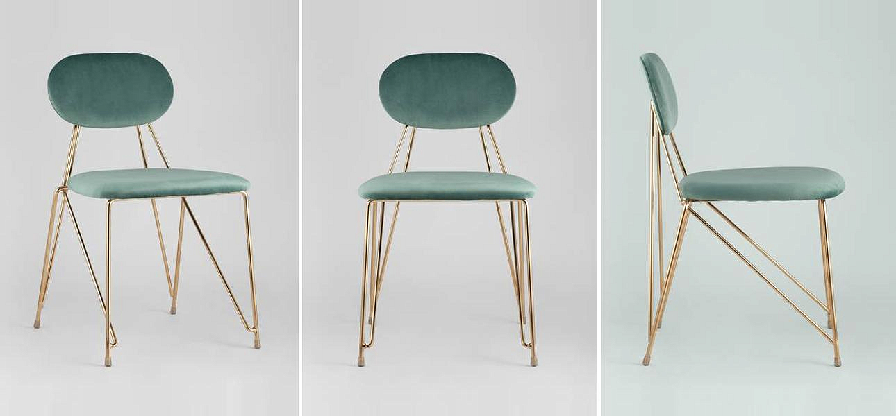 Стул Alice Chair Велюр Мятный цвет Стул Alice Chair Велюр Мятный цвет - Loft-Concept в Липецке