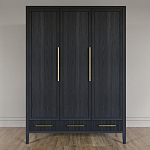 Большой Шкаф Primo Черный дуб с 3 дверьми и 3 выдвижными ящиками варинант исполнения - 1 | Loft Concept в Липецке