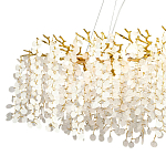 Линейная люстра с круглыми хрустальными подвесками Fairytree Gold Crystal Branches Linear Chandelier  варинант исполнения - 2 | Loft Concept в Липецке