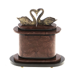 Часы настольные из натурального камня с декором в виде двух лебедей Swans Stone Clock варинант исполнения - 7 | Loft Concept в Липецке