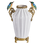 Ваза белого цвета из фарфора с птичкми White Garden варинант исполнения - 1 | Loft Concept в Липецке