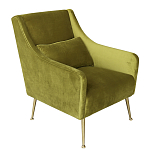 Кресло велюровое оливковое с подушкой Relaxation Soft варинант исполнения - 1 | Loft Concept в Липецке