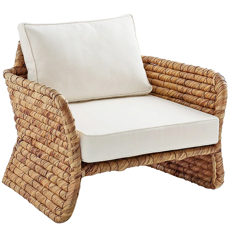 Кресло из плетеного гиацинта Gardner Wicker Armchair Коричневый Молочный Кресло из плетеного гиацинта Gardner Wicker Armchair Коричневый Молочный в Липецке | Loft Concept