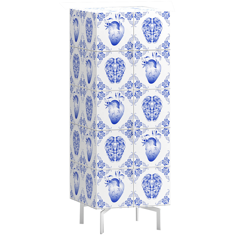 Тумба на ножках Tall Rblue Белый Синий Тумба на ножках Tall Rblue Белый Синий в Липецке | Loft Concept