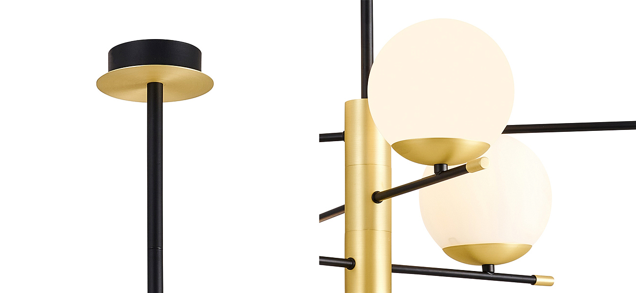 Люстра Черная с Золотом Spike Balls Hanging 6 Lamp Люстра Черная с Золотом Spike Balls Hanging 6 Lamp - Loft-Concept в Липецке