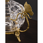 Конфетница из прозрачного рельефного стекла с ручками в виде стрекоз и фигуркой лебедя Eden Garden варинант исполнения - 4 | Loft Concept в Липецке