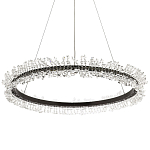 Кольцевая люстра с хрустальным декором Rowan Crystal Ring Horizontal Black Chandelier варинант исполнения - 1 | Loft Concept в Липецке