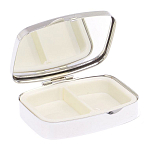 Таблетница карманная прямоугольная с 2-мя отделениями с зеркалом и накладкой из натурального камня Флюорит Silver Stone Pillboxes варинант исполнения - 3 | Loft Concept в Липецке