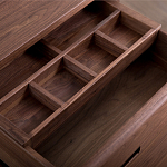 Прикроватный столик деревянный с 2-мя ящиками Moon Walnut Furniture варинант исполнения - 1 | Loft Concept в Липецке