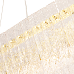 Люстра подвесная овальная с рельефными стеклянными панелями и золотым металлическим каркасом Textured Glass Chandelier варинант исполнения - 3 | Loft Concept в Липецке