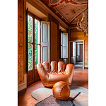 Дизайнерское кожаное кресло в форме руки Poltronova Joe Gold  Armchair варинант исполнения - 7 | Loft Concept в Липецке