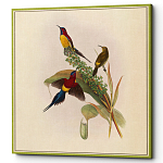 Постер на холсте с изображением птиц и цветов Blooming Birds Poster варинант исполнения - 3 | Loft Concept в Липецке