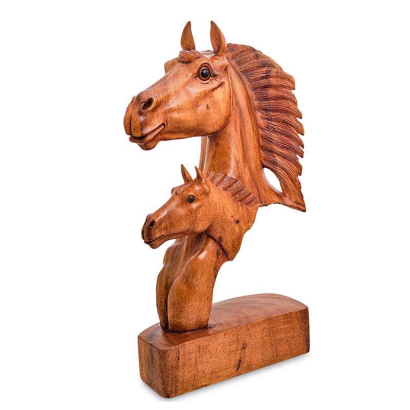 Статуэтка деревянная в виде головы лошади Horse of the World Коричневый в Липецке | Loft Concept 