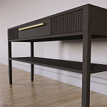 Дизайнерская Консоль с полкой и ящиком Primo Темный орех варинант исполнения - 5 | Loft Concept в Липецке