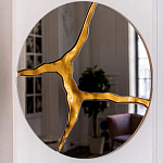 Зеркало кругле с декоративной золотой вставкой Golden Tree варинант исполнения - 4 | Loft Concept в Липецке