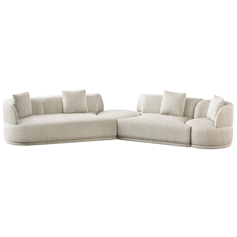 Угловой диван Calypso с поворотным механизмом и пуфом   Бежевый в Липецке | Loft Concept 