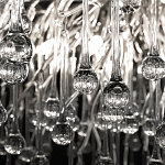 Люстра подвесная с прозрачными стеклянными подвесками в форме капель Диаметр 80 см Droplet Chandelier варинант исполнения - 10 | Loft Concept в Липецке