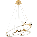 Кольцевая люстра с декором в виде бабочек Glass Butterflies Two Rings Chandelier варинант исполнения - 2 | Loft Concept в Липецке