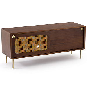 ТВ-тумба из ореха с плетеным декором Eland Wooden Wicker TV Stand