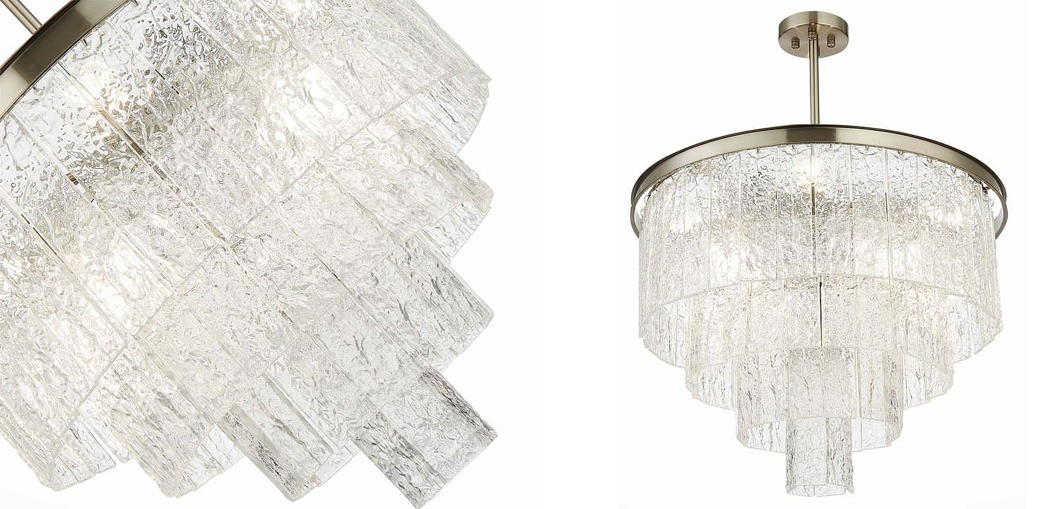 Люстра Renea Textured Glass Chandelier Nickel D60 Люстра Renea Textured Glass Chandelier Nickel D60 - Loft-Concept в Липецке