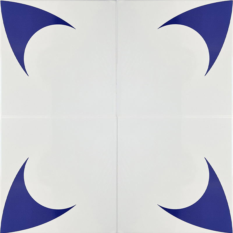 Дизайнерская плитка с узором Комета 2 Белый Синий в Липецке | Loft Concept 