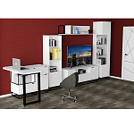 Стеллаж книжный белый с 3-мя открытыми полками и дверкой Strict Lines варинант исполнения - 6 | Loft Concept в Липецке