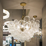 Люстра подвесная с рифлёными стеклянными шарами в форме воздушного облака Berries Chandelier варинант исполнения - 4 | Loft Concept в Липецке