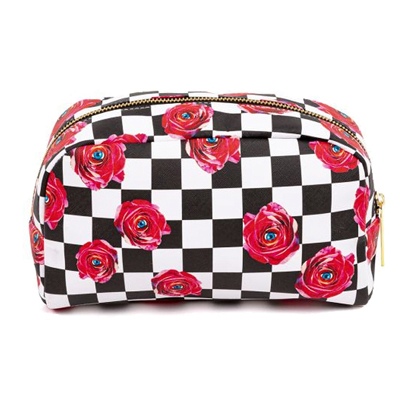 Косметичка Seletti Roses on Check Черный Красный Белый Косметичка Seletti Roses on Check Черный Красный Белый в Липецке | Loft Concept