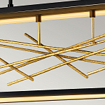 Люстра прямоугольная черного цвета с декором в виде ветвей в золотой отделке Hinkley варинант исполнения - 6 | Loft Concept в Липецке