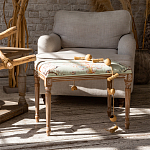 Банкетка из массива бука светло-зеленая с растительным орнаментом Raffael Angel Floral Banquette варинант исполнения - 6 | Loft Concept в Липецке