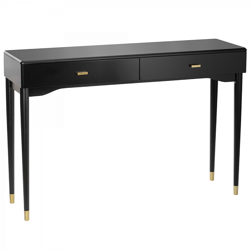 Консоль Console Two Drawers Черный Глянцевое золото Консоль Console Two Drawers Черный Глянцевое золото в Липецке | Loft Concept