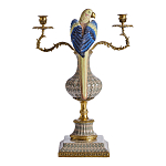 Подсвечникв образе попугая из фарфора с бронзовыми элементами Eden Garden варинант исполнения - 3 | Loft Concept в Липецке